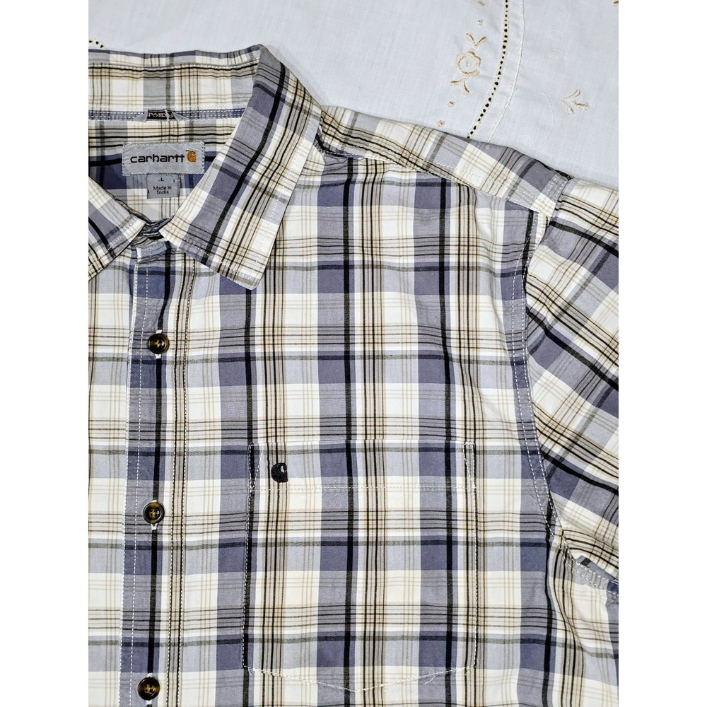 Carhartt (Mens Size Large) Plaid Button Front‎ Relaxed Fit Short Sleeve Shirt